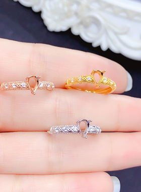 925银时尚镶嵌DIY水滴形百搭吊坠