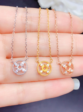 925银三色吊坠空托正方形