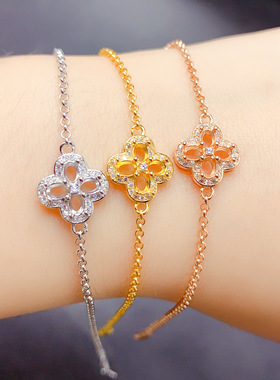 925银三色椭圆形3x4手链