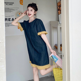 2026夏装新品主推牛仔拼色连衣裙C89P125K178，女装连衣裙，2C103
