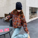 美式复古格纹连帽派克服女2025冬新款洋气炸街小个子加厚棉服外套，女装短外套，2C103
