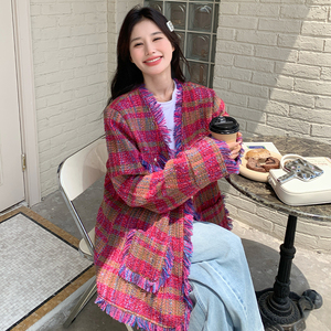 多巴胺千金小香风外套女春秋超火好看高级小众独特漂亮短夹克上衣图片