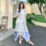 清新松弛感温柔三件套女2025夏季提花吊带短袖不规则半身裙套装潮，女装套装/套裙，2C103