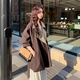 咖色高级感时尚毛呢外套女2025冬季新款韩版收腰显瘦百搭呢子大衣，女装短外套，2C103