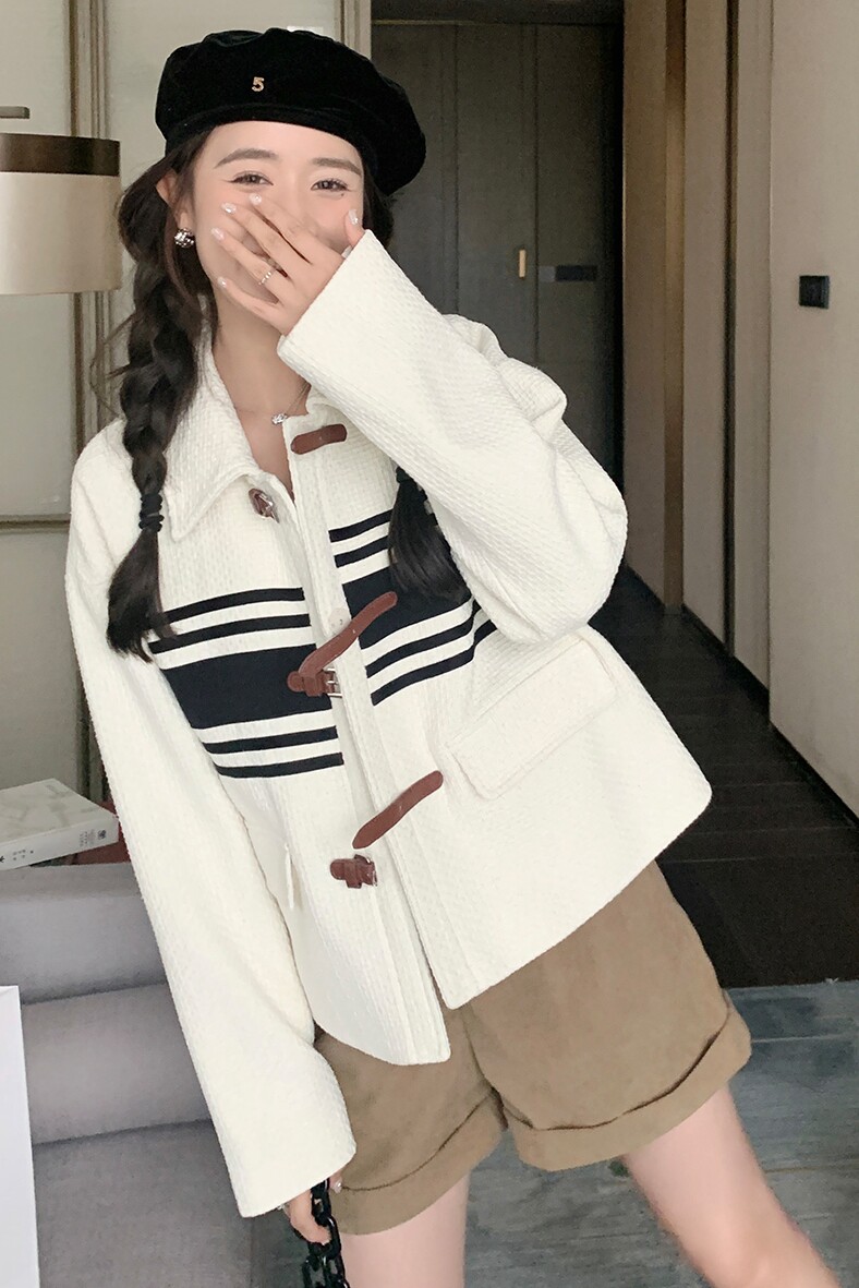 2026秋装新品通勤长袖小香拼色外套2559P165K228,女装短外套,2C103
