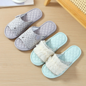情侣防滑软底 女木地板静音春夏秋冬四季 新款 居家布艺布底棉布拖鞋