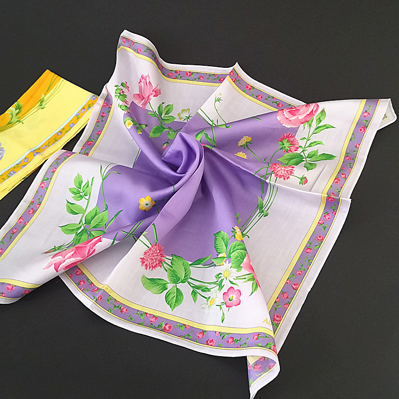 日本制女士印花全棉手绢方巾棉布