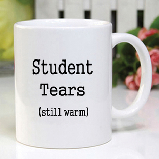 Student Tears still warm 趁热喝了 同学老师陶瓷马克杯水杯杯子
