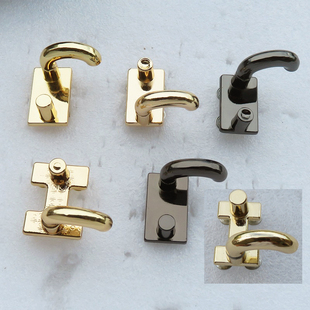 女包盒子小箱包拱桥旋转扣子螺丝固定拎环金属配件锁扣半圆黑色