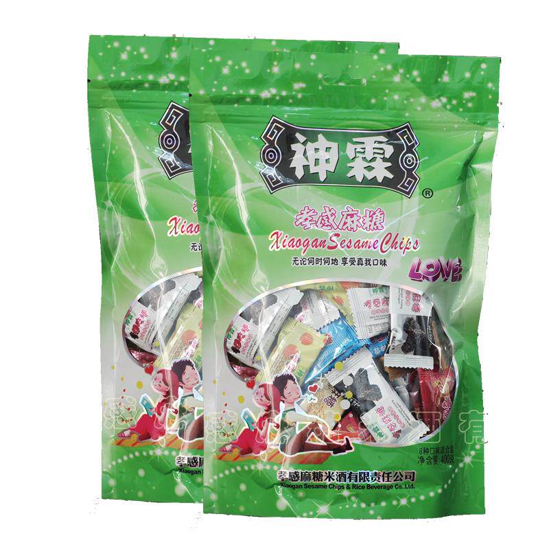 包邮神霖牌孝感黑白芝麻糖湖北特产年货零食小吃喜糖糖果400g/袋