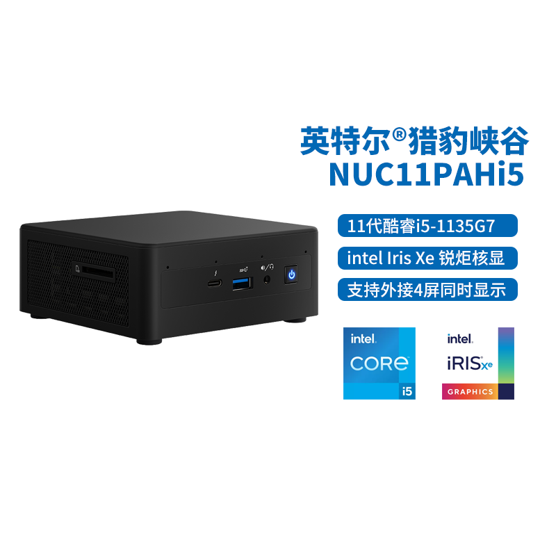 Intel英特尔NUC11PAHi5猎豹峡谷迷你电脑主机办公家用娱乐微型PC 品牌台机/品牌一体机/服务器 台式整机 原图主图