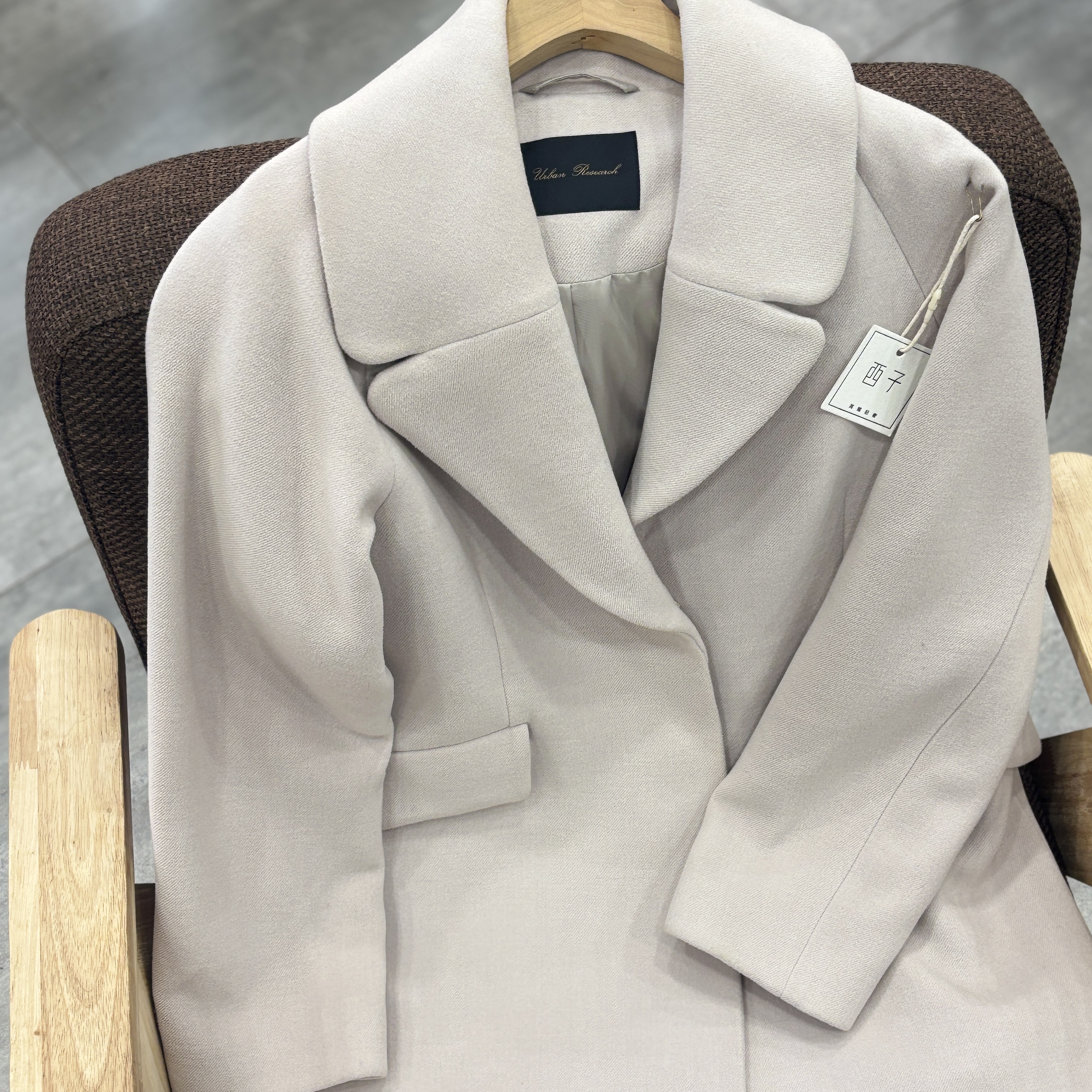 日本原单浅米色翻领羊毛呢外套温柔质感款