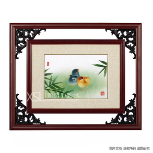 厂家直销粤绣广绣diy知足纯手工刺绣广州特色礼品摆件送老外礼品