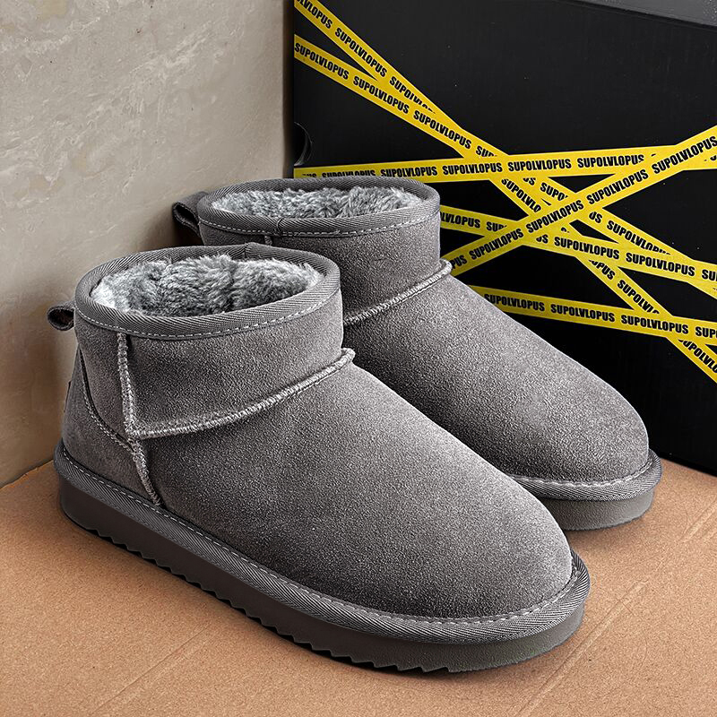 皮毛一体雪地靴男款女2025新款
