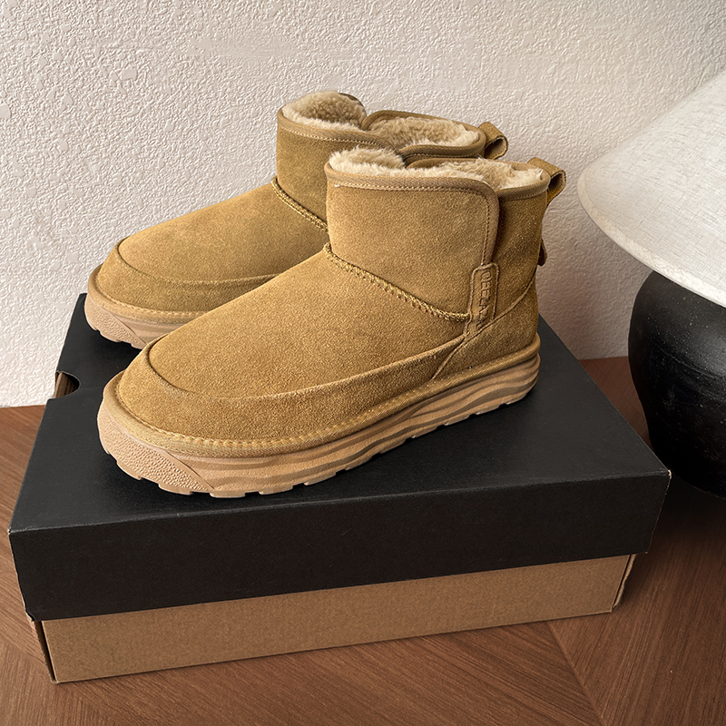 皮毛一体雪地靴男款2025新款冬季