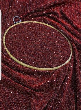 爆款金银线烫钻布料针织面料闪光弹力柔软连衣裙汉服马面裙背工厂