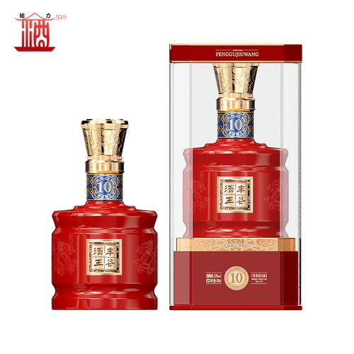 丰谷酒王经典10 固态法白酒 52度浓香型白酒  500mL