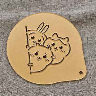 3个包邮乌萨奇吉伊卡哇3寸4寸咖啡拉花喷花模具印花蛋糕撒粉图案