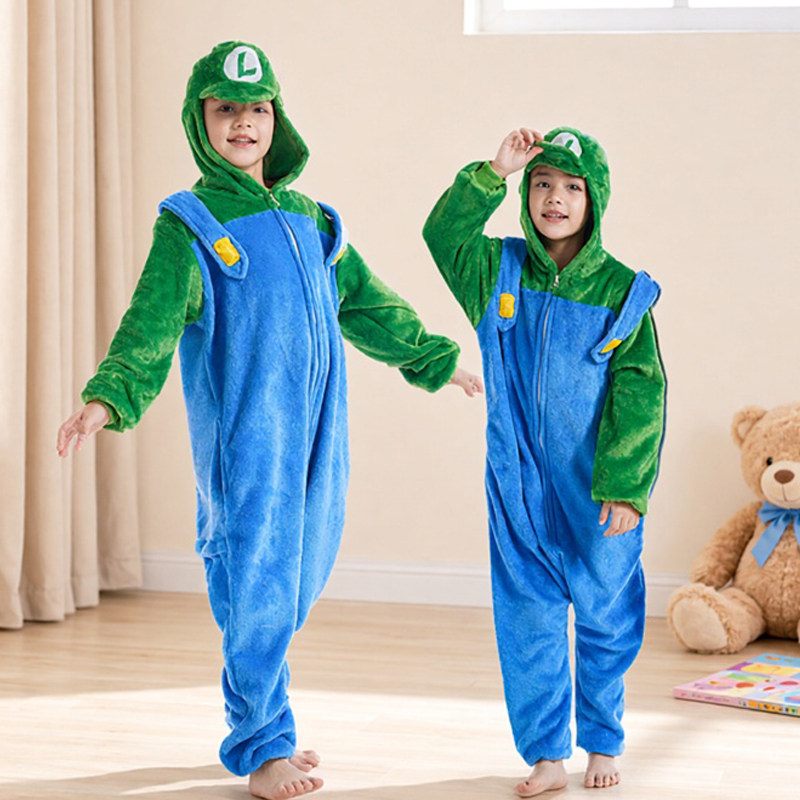 万圣节儿童服装路易吉马里奥服装图片