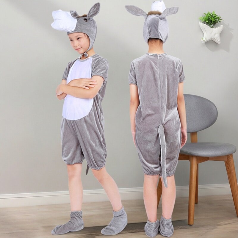 六一聪明的小毛驴演出服儿童动物角色扮演服装环保走秀亲子装夏薄