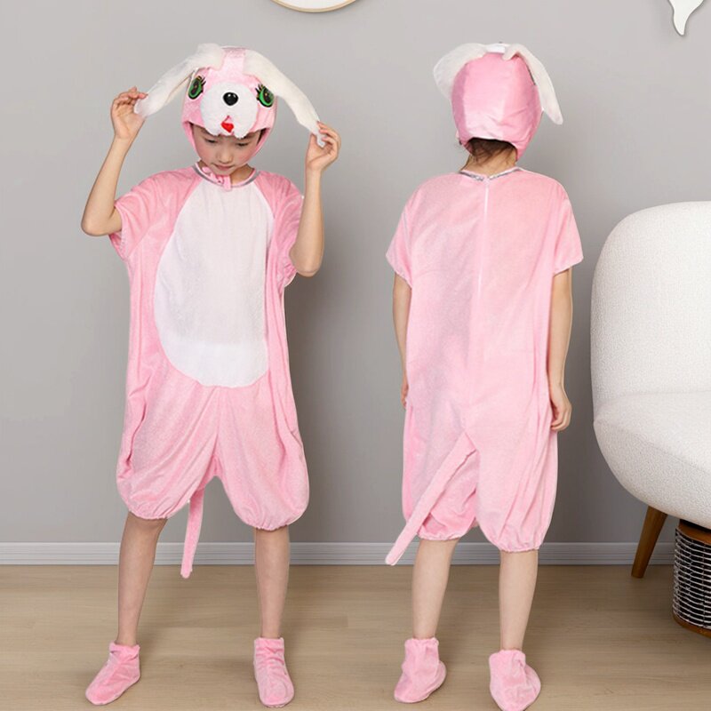 女童小狗演出服可爱动物装扮话剧舞台剧粉狗表演服亲子装短袖舞会