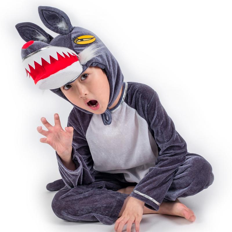 大灰狼演出服儿童cos服灰太狼秋3