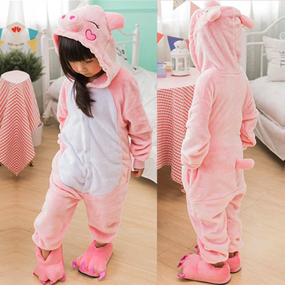 儿童小猪连体睡衣秋冬款动物服女