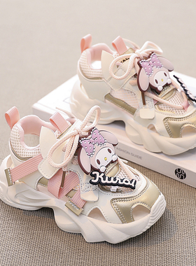 美乐蒂女童公主凉鞋春秋款2026新款儿童透气网红老爹鞋库洛米凉鞋