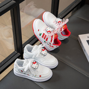 儿童板鞋2026春季童鞋防滑女童网红潮牌男童红色阿甘加绒运动鞋