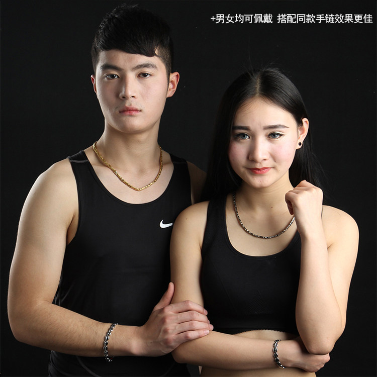 RADIATION PROTECTION CERVICAL NECKLACE ANTI-FATIGUE HEALTH CARE MAGNETIC THERAPY SPORTS TITANIUM COLLAR WOMEN MENS JAPAN PURE TITANIUM BEADS GERMANIUM PEPTIDE CHAIN