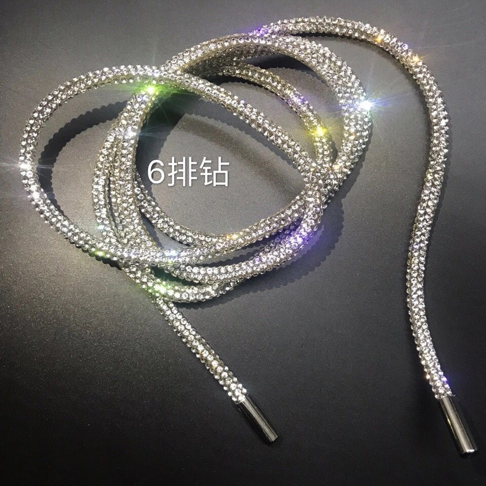 【带钻抽绳】4mm粗6排钻卫衣卫裤DIY超闪blingbling镶水钻帽裤绳