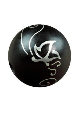 黑檀木镶银如意吉象四叶草散珠手