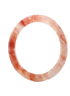 桃花酿玉镯女年轻款西柚色金丝玉