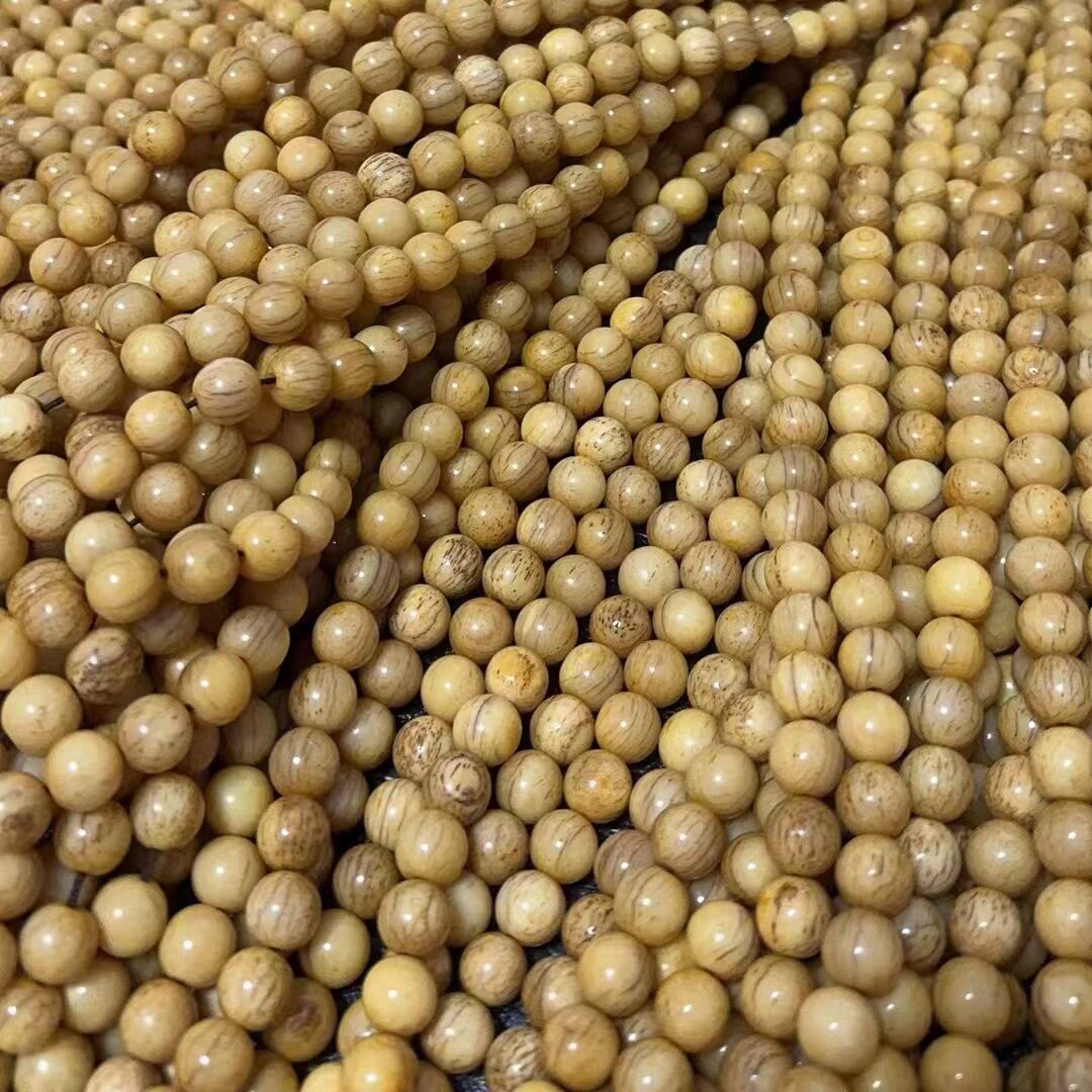 老珠子驼骨牛骨108颗素珠骨裂纹民族风桶珠圆珠手串现货批发