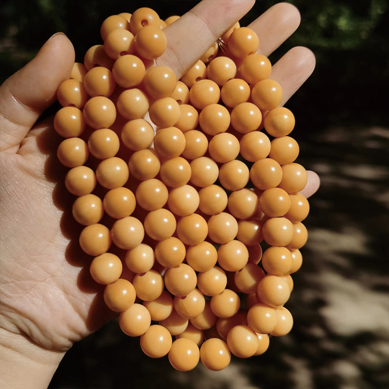 驼骨牛骨鸡油黄套装108颗佛珠搭配脖珠鸡油黄素珠现货批发