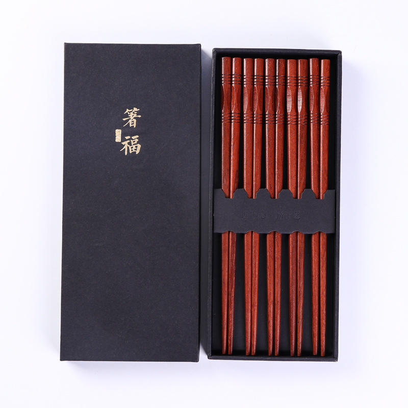 厂家批发 匠心制作日式红檀25cm龟甲线条筷子 酒店家用餐具用品