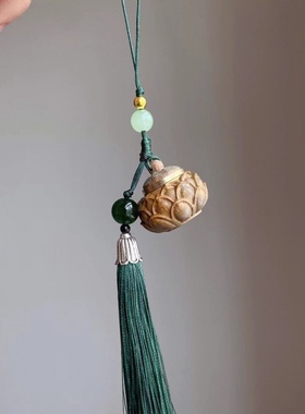 绿檀木中式香囊包挂吊坠手机车挂