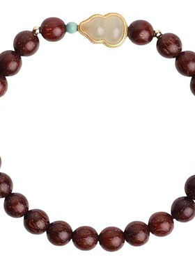 金星小叶紫檀手串情侣款手链女檀