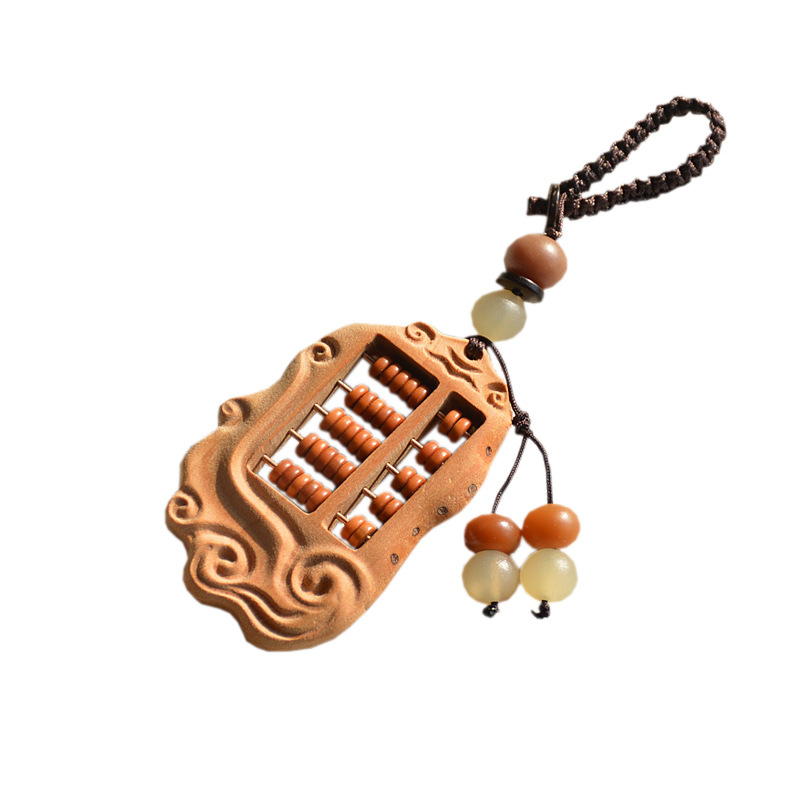 藏式天然羊角如意算盘汽车钥匙扣