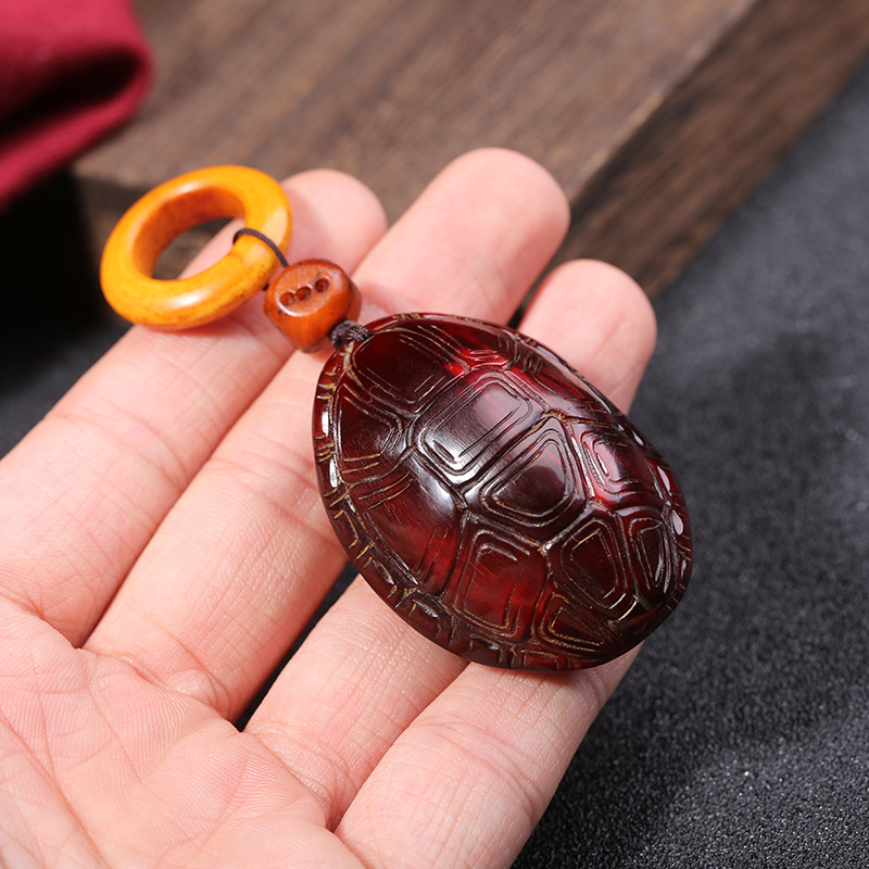 藏式天然老料牦牛角手把件雕刻富