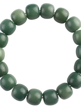 厂家批发阴皮墨绿菩提根桶珠手串