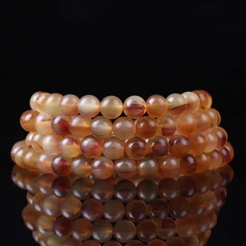 藏式真品天然西藏羊角手串108颗