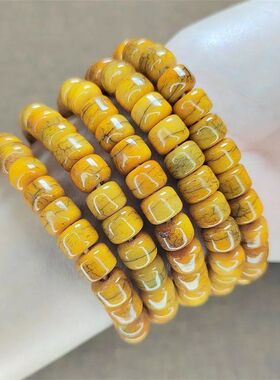 文玩真品脱脂风化老料牛骨佛珠手