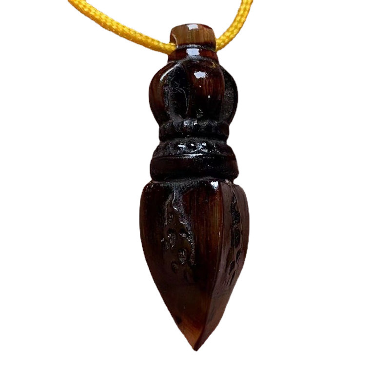 牛角雕刻金刚降魔杵吊坠diy项链
