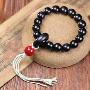 天然牦牛角黑金老型手串藏区可可西里黑牛角男女款民族风手链饰品