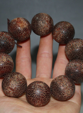 藏式天然牛角风化圆珠手串手链摆