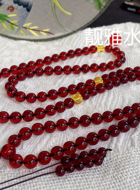 5到10毫米天然血珀108颗佛珠多圈