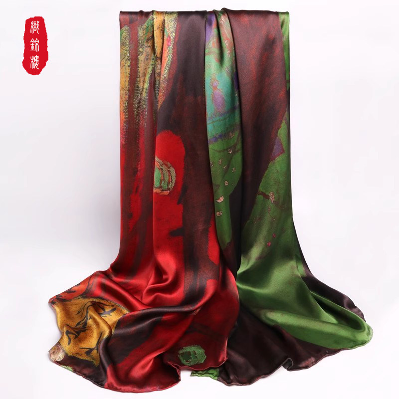丝大披肩外搭秋冬桑蚕丝丝巾