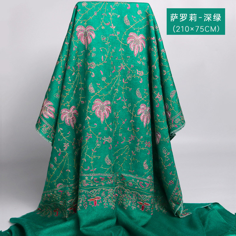 織錦樓克什米爾羚羊絨大披肩印度手工鈎花雙面微針刺繡長款圍巾女在類目 服飾配件/皮帶/帽子/圍巾, 圍巾/絲巾/披肩中 - 來自Buy2taobao.com提供專業的淘寶代購服務