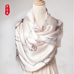 织锦楼真丝印花丝巾礼盒团购桑蚕丝围巾披肩送妈妈款长辈生日礼物